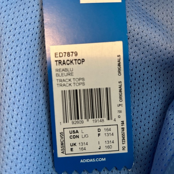 NWT Adidas blue bomber. Child size large - Picture 3 of 3